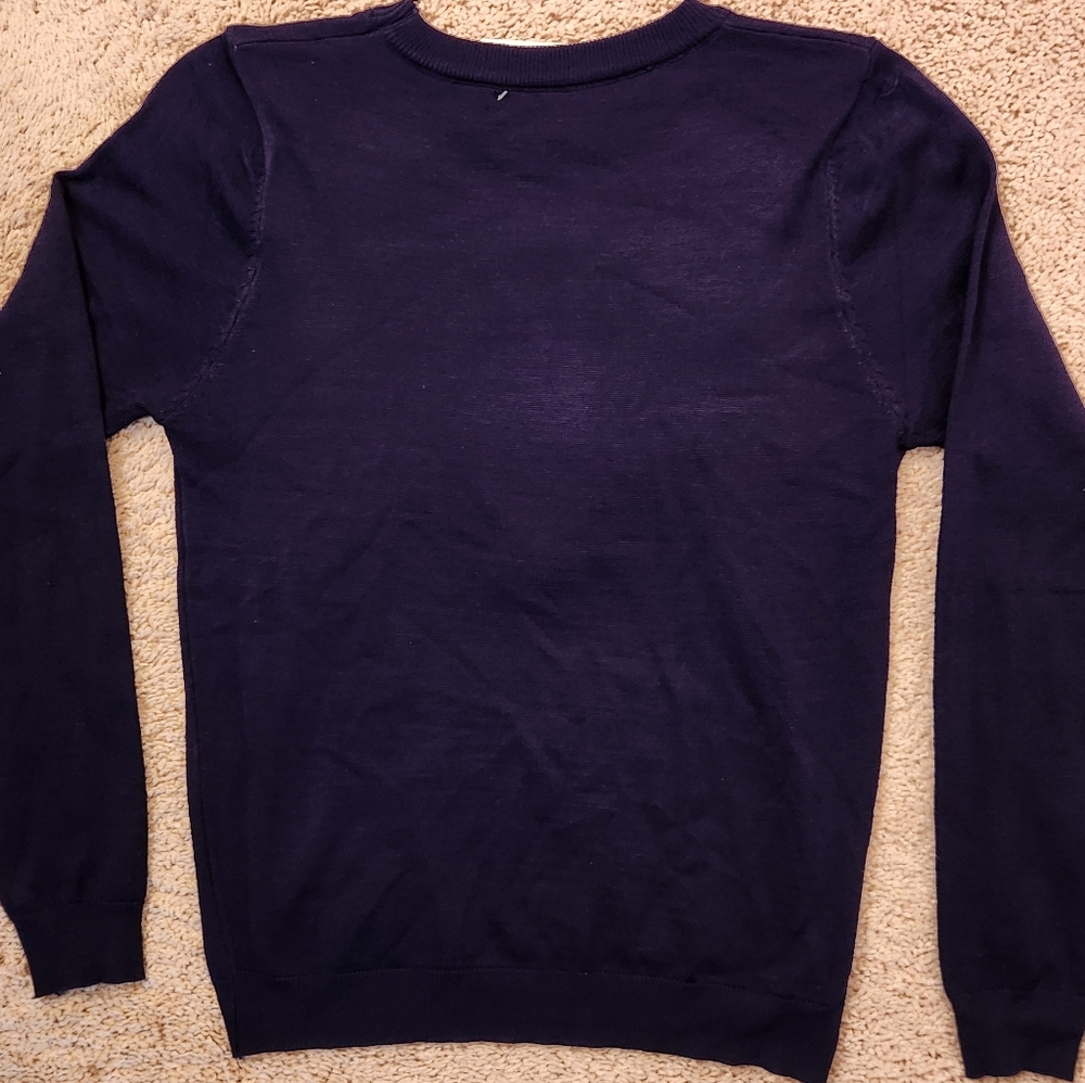 Navy Sweater with Colorful Number Design Size Small. - Picture 4 of 5